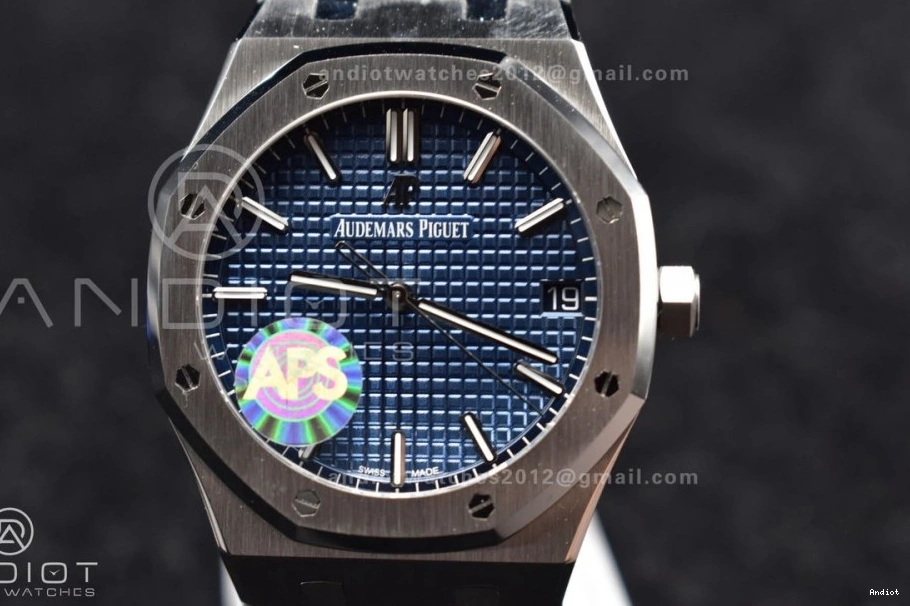 SS Textured 445 A4302 1:1 on 15500 Clone Royal Oak Blue Best Dial Edition Bracelet APSF 41mm Super SS Resilient 0719